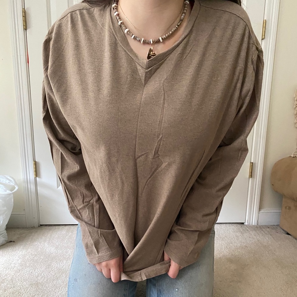 Tan textured long sleeve